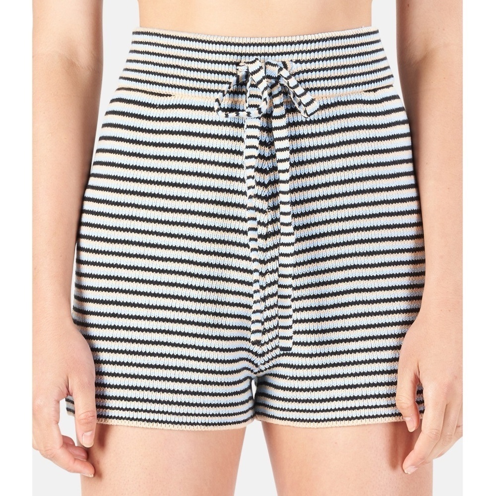 A.L.C. Greyson Stripe Rib-Knit Crop Top &  Billie Short 2pc Set Small - Picture 3 of 13